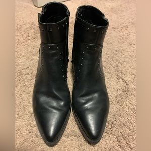 Black studded booties